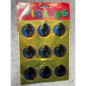 Vintage 1990 Dick Tracy Disney Stickers Gibson‎ Greetings 2 Sheets Gold Foil 90s